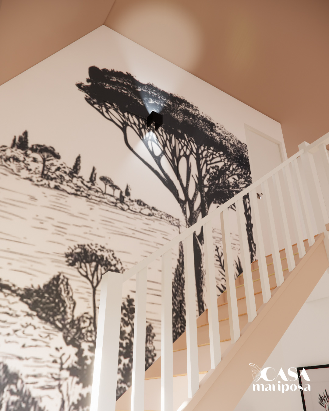 Casa Mariposa Escalier avec panoramique sur mesure